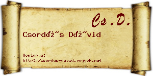 Csordás Dávid névjegykártya
