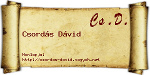 Csordás Dávid névjegykártya