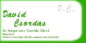 david csordas business card